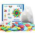 210 Pieces Set Wooden 3D Puzzles Geometric Shape Tangram Jigsaw Montessori Games Kids Educational Toys with 30pcs Cards. 