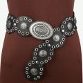 1pc Vintage Style Women'S Faux PU Belt with Oval Rivet Buckle Waistband Vintage Personalized Belts.