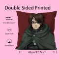 A-Attack On Titan H-Hange Zoe Anime Girl Pillow Case Anti-dustmite Pillowcase Invisible Zipper Silky Short Plush Sofa Cushion.