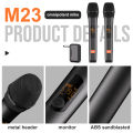 Wireless Microphone M23 UHF 2 Channel Karaoke System With Rechargeable Receiver Cordless Handheld Mic For Church Party Speaker. 