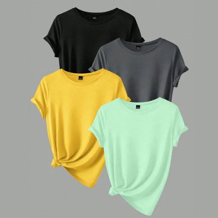 4PCS%20Women's%20Trend%20T-shirts%20Leisure%20Summer%20Tops%20Woman%20Clothing%20Plus%20Size%20Short%20Sleeve%20T%20Shirt%20Clothes%20for%20Women%20Tee%20Top%20Outfit%20-%20Image%206