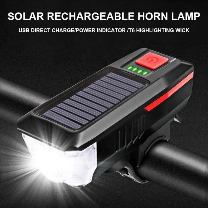 Solar Bicycle Light USB Rechargeable Power Display MTB Mountain Road