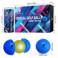 Caiton 3/6/12Pcs Blue Golf Balls Dual-Layer Crystal-Look Finish High Visibility Soft Feel Spin Control Durable Practice Play Set.