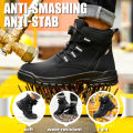 Waterproof Safety Boots Men Indestructible Steel Toe Work Boots Anti-smash Stab-resistant Safety Shoes Biker Botas Para Hombre. 