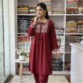 Life Fashion Mall Viral Hit Collection Readymade Two Piece Embroidery Work Womens Stylish Dress.