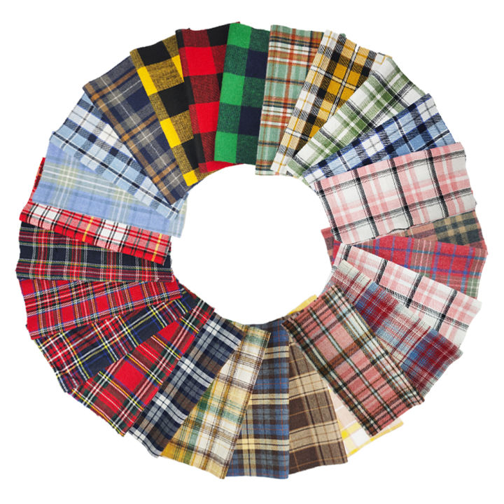 Teramila 25x25cm5-6PC/Lot Polyester-Cotton Plaid Patchwork Printed Cloth Sewing Quilting Fabric Needlework DIY Handmade Material