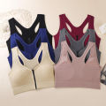 Women Sports Bra Front Zipper Sports Bra Breathable Shock-proof Underwear High Impact Yoga Bra Running Vest Fitness Workout Tops. 
