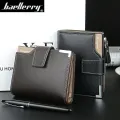 Baellerry Short Luxury Men Wallets Zipper Coin Pocket Card Holder Male Wallet Clutch Photo Holder Brand Man Purses Wallet. 