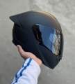 Hedz Axter - Matt Black Full Face Motorcycle Helmet. 