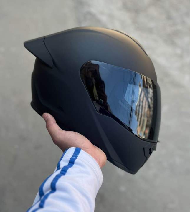 Hedz Axter - Matt Black Full Face Motorcycle Helmet