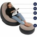 Inflatable Lounge Chair with Footrest, Portable Inflatable Seats, Flocked Sofa, Inflatable Chair, Lazy Inflatable Single Sofa Bed for Indoor and. 