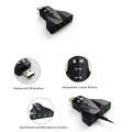 USB Virtual 7.1 Independent Sound Card Airplane Shaped Sound Card Computer Driver Free External Desktop Laptop. 