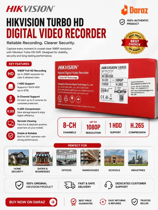 Hikvision%208%20Channel%20DVR%20DS-7108HGHI-M1/T%20Turbo%20HD%20Digital%20Video%20Recorder%20%7C%201080P%20CCTV%20DVR%20with%20H.265%20Compression%20-%20Image%202