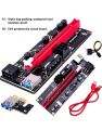 VER009S PCI-E Riser Card VER 009S PCI Express 1X 4X 6X 8X 16X USB 3.0 Cable SATA to 6Pin Connector for Graphics Video Card - (CN, Cable Length: 8pcs, Color: red Cable). 