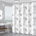 1pc Lightweight Shower Curtain Liner with Hooks, Plastic Leaf Waterproof Bathroom Curtain Liner, Bath Curtain for Bathtub Decor. 