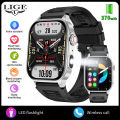 LIGE Sport Smart Watch 2.01'' Screen LED Flashlight Watches Health Monitor New Bluetooth Call Waterproof Smartwatch Men.