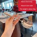 Extra Large Spoon Stainless Steel Silvery Split Spoon Hotel Restaurant Long Handle Large Public Spoon Kitchen Tableware. 