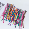 Korean Charm Nyion Handmade Rope Keychain Fashion Bag Pendant Jewelry DiY Sports Styie Couple Bracelet Colorful Pendant Gift. 