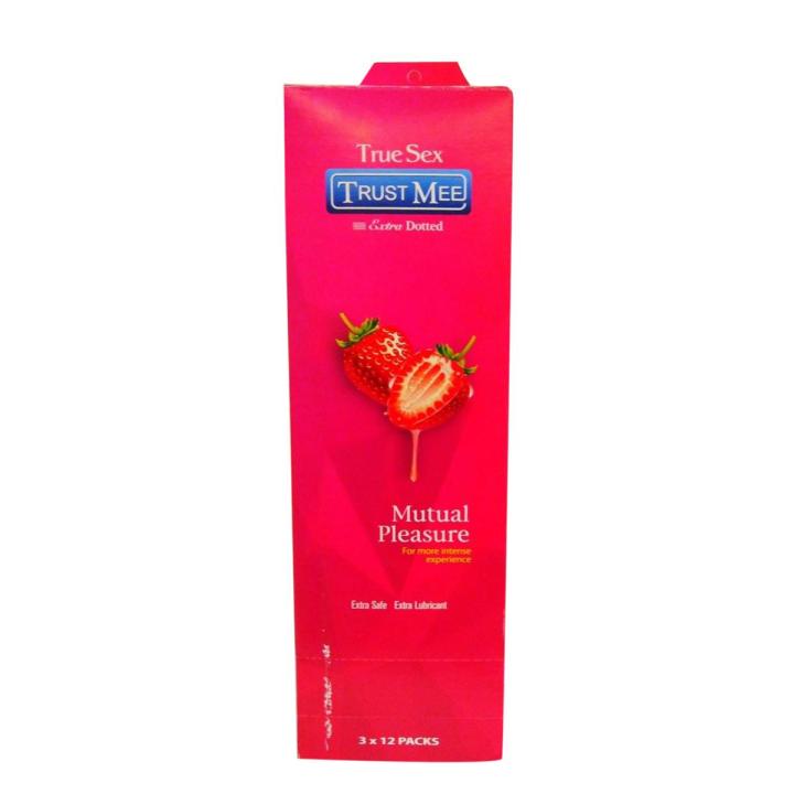 Trust Me Strawberry Flavor Condoms - Full Box - 3x10=30pcs - Condom