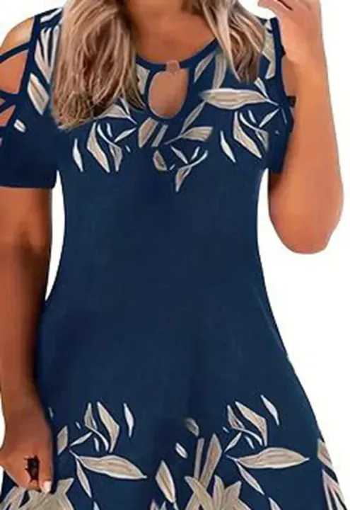 Women%20Fashion%20Plus%20Size%201XL-5XL%20Off%20The%20Shoulder%20Printed%20Short%20Sleeve%20Dress%20Ladies%20Elegant%20Knee%20Length%20Dress%20-%20Image%205