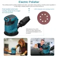 125mm Brush Motor Cordless Orbital Sander Wood Grinder Electric Polisher Waxing Grinding Sanding Machine for Makita 18V Battery. 