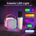 K12 Kids Karaoke Microphone Speaker Machine | Bluetooth-Compatible Wireless Karaoke Mic with RGB LED Lights & Built-In Speaker -Multicolor. 