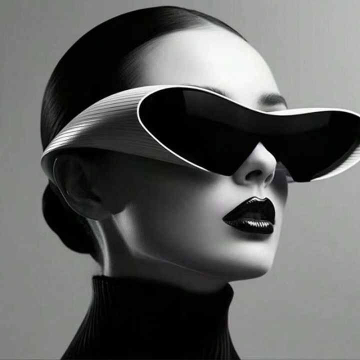 New Alien Uv Resistant Sunglasses, Punk Goggles, Futuristic Y2k Large Frame Integrated Sunglasses 7751