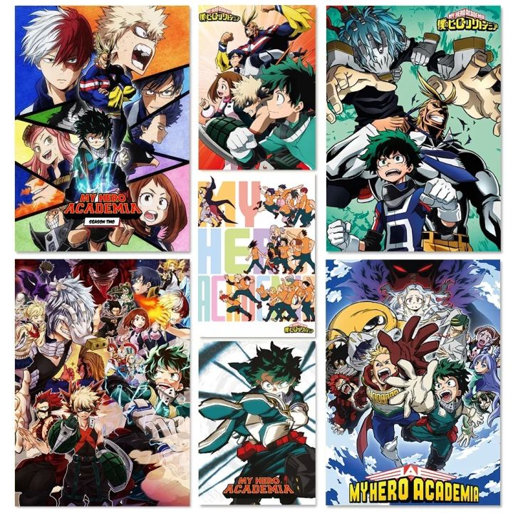 Japanese Anime My-Hero-Academia Poster Cartoon Manga Canvas Painting ...