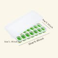 1pc/2pcs-14-Grid Large Capacity Flexible Silicone Ice Cube Tray with Spill-Resistant Removable Lid, and Durable Plastic Material.