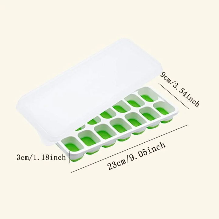 1pc/2pcs-14-Grid%20Large%20Capacity%20Flexible%20Silicone%20Ice%20Cube%20Tray%20with%20Spill-Resistant%20Removable%20Lid,%20and%20Durable%20Plastic%20Material%20-%20Image%204
