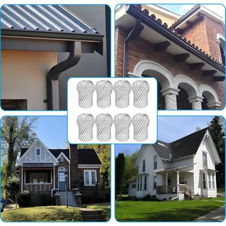 Gutter Trape 8Pcs/set Metal Aluminum Filter Mesh Gutter Leaf Debris Mud Trap Guards ...