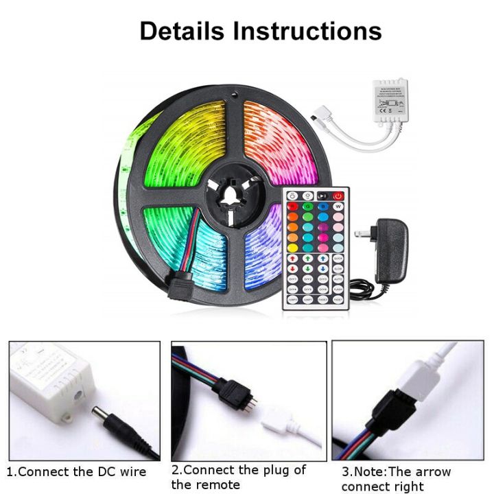 5M%20300%20LED%20IP65%20Waterproof%20Strip%20Light%20String%2012V%202835%20RGB%20IR%20Controller%20Adaptor%20-%20Image%204