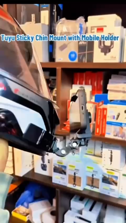 Motovlog Helmet Chin Mount Plus Phone Holder for All Mobile and Gopro