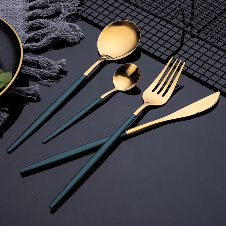 24pcs%20Gold%20Tableware%20Set%20Stainless%20Steel%20Dinnerware%20Set%20Mirror%20Fork%20Knife%20Coffee%20Spoon%20Cutlery%20Flatware%20Set%20Western%20Kitchen%20-%20Image%206