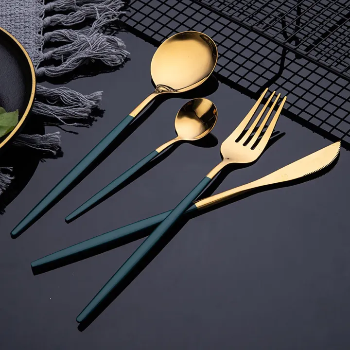 24pcs%20Gold%20Tableware%20Set%20Stainless%20Steel%20Dinnerware%20Set%20Mirror%20Fork%20Knife%20Coffee%20Spoon%20Cutlery%20Flatware%20Set%20Western%20Kitchen%20-%20Image%206
