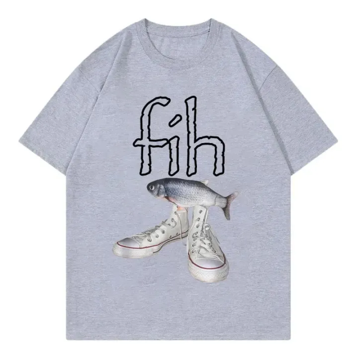 New%20Style%20Fih%20Shoes%20Graphic%20T%20Shirts%20Funny%20Misspelled%20Fish%20Meme%20T-shirtsWomen%20Casual%20Fashion%20Short%20Sleeve%20T-shirt%20-%20Image%206