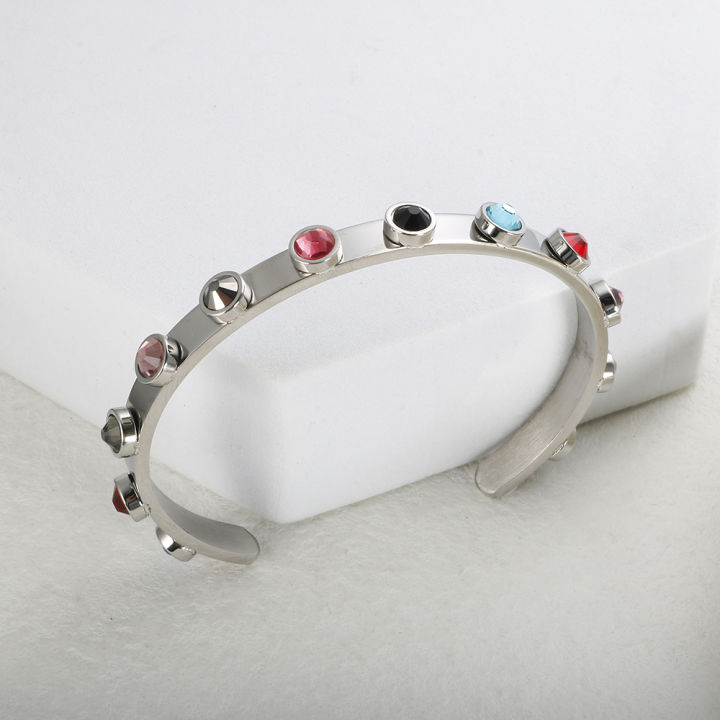 New%20Fashion%20Stainless%20Steel%20Gold%20Plated%20Colorful%20Birthstone%20Bracelet%20Cubic%20Zirconia%20Cuff%20Bangle%20for%20Women%20Wedding%20Party%20Jewelry%20-%20Image%203