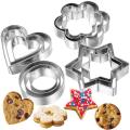 Stainless Steel Cookie Cutter 12pcs pack , round, star, flower, & Heart Shaped. 