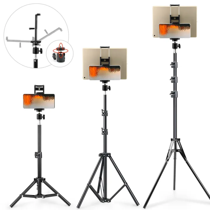 150/200cm%20Tripod%20for%20Tablet%20and%20Phone%20Aluminum%20Tripode%20Tablet%20Floor%20Ipad%20Tripod%20Stand%20with%20Smartphone%20&%20Tablet%20Holder%20Mount%20-%20Image%206