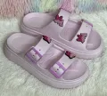 New Soft EVA Rubber Lightweight & Comfortable Buckle Sandals with Cute Charms for Girls & Womens Slippers.