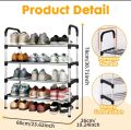 Folding Shoe rack Shoe organizer 4 Layer steel shoe Rack china. 