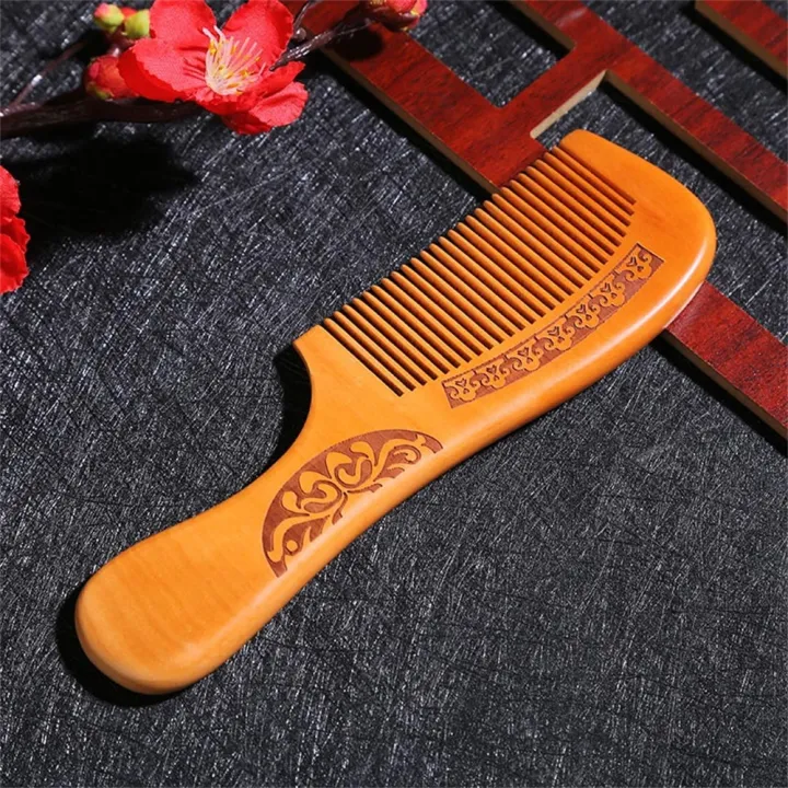 4PCS%20Hair%20Comb%20Set%20%20Anti%20Static%20Handmade%20Natural%20Peach%20Wood%20Comb%20Head%20Massage%20Sandalwood%20Comb%20Hair%20Care%20Hair%20Brush%20Styling%20Tool%20-%20Image%204