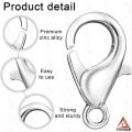 Lobster Clasps Stainless Steel Silver Connector for DIY Crafting Findings, Gold Lobster Claw Clasp for Handmade Necklace, Bracelet Jewelry Making Accessories Fastener Hook. 
