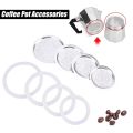 1 Set, 3pcs Silicone Gaskets and 1pc Aluminum Filter Moka Pot Coffee Bottle Replacement Compatible with 3/6/9/12 Cup Moka Expres. 