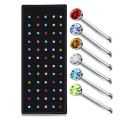 5 PCs Nose Pin Stainless Steel Nose Ring One Stone Nose Pin for piercing and none piercing, direct Nose pin, Long/ ek nug wali long. 