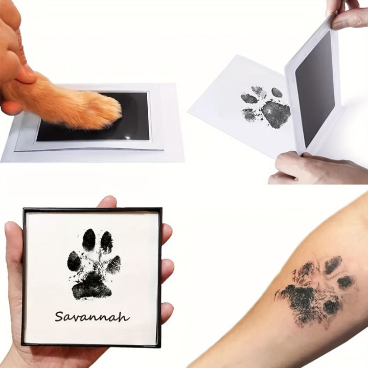 Pet Paw Print Keepsake Kit - Clean Touch Ink Pad for Dogs & Cats ...