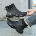Winter Warm Men's Waterproof Shoes, Women's Short Rain Boots, Fleece-Lined Couple's Rain Boots. 