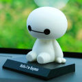 Baymax Robot Shaking Head Car Ornament: Cute and Playful Dashboard Decor - Nodding Ornaments to Inject Fun and Character into Your Commute.