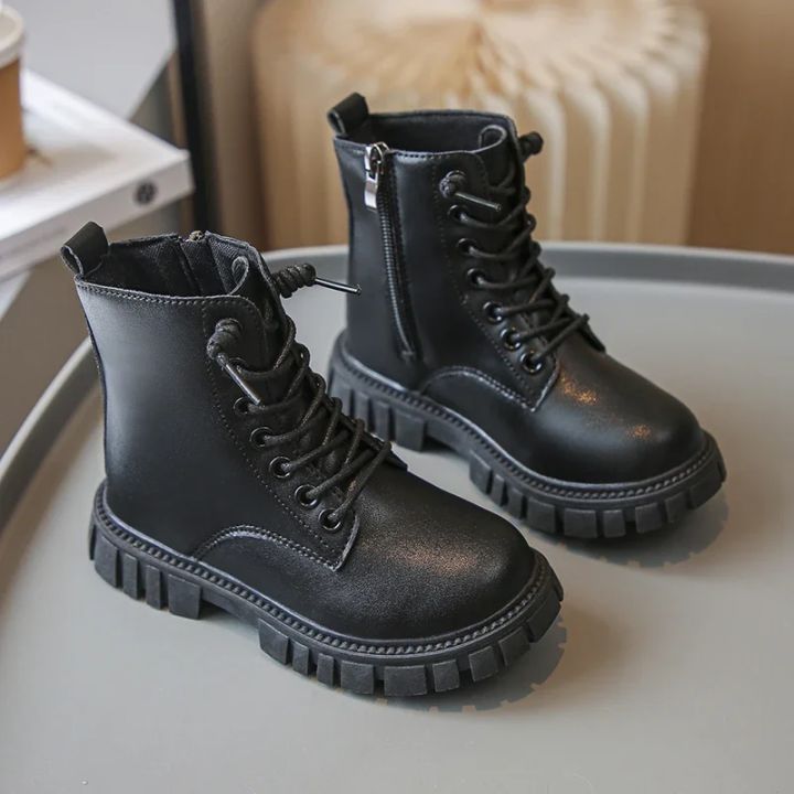 Spring%20Autumn%20Girls%20Ankle%20Boots%20Fashion%20School%20Kids%20Leather%20Boots%20Thick%20Bottom%20Non-slip%20Children's%20Platform%20Causal%20Boots%20Black%20-%20Image%205
