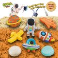 Kinetic Sand Space Playset | Moldable Sensory Sand with Tray & Molds for Kids. 